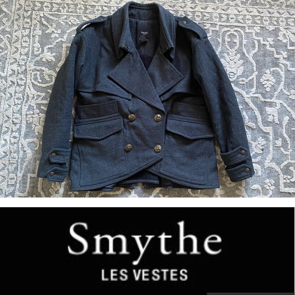 SMYTHE Wool Jacket Size 6 Medium Military